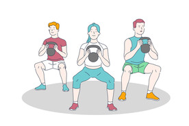 简约人物生活形象插画图片