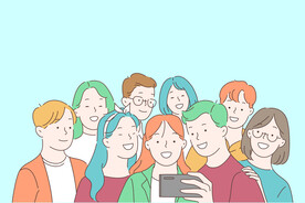 简约人物生活形象插画图片