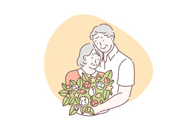 简约人物生活形象插画图片