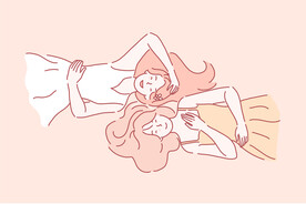 简约人物生活形象插画图片