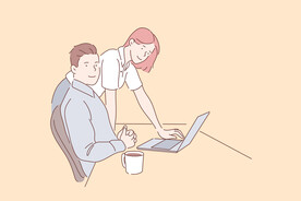 简约人物生活形象插画图片