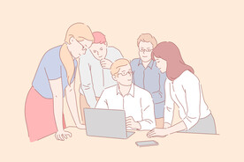 简约人物生活形象插画图片