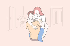 简约人物生活形象插画图片