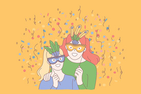 简约人物生活形象插画图片