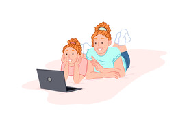 简约人物生活形象插画图片