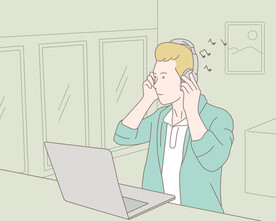 简约人物生活形象插画图片