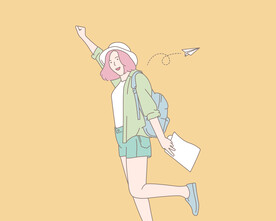 简约人物生活形象插画图片