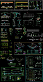 廊架模型CAD施工图