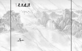 大理石山水背景墙