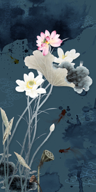 荷花装饰画