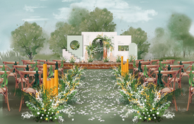 白绿色户外仪式区