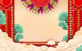 卡通国潮装饰背景