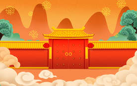 国潮中国风云朵云雾背景