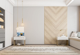 北欧极简卧室背景墙次卧场景空景