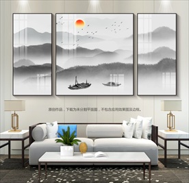 意境山水画客厅装饰画水墨山水画