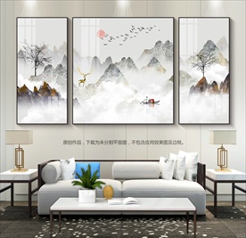 中式意境山水画客厅装饰画挂画