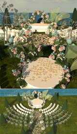 海边婚礼max模型 效果图