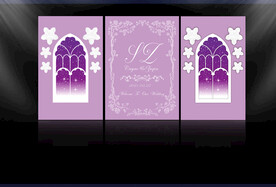 欧式拱门  紫色婚礼背景