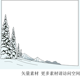 卡通雪景