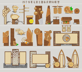 水果元素标识牌