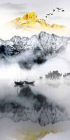 装饰画 山水 横图