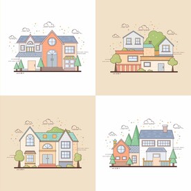 手绘建筑店铺合集