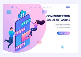 国外矢量现代科技社交APP系列