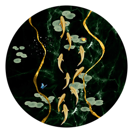 轻奢九鱼装饰画