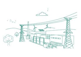 电力铁塔输电线路线描图