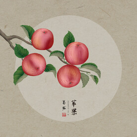 手绘苹果
