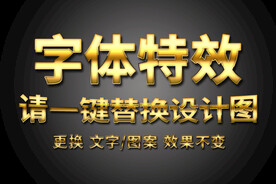 黄金发光字体特效