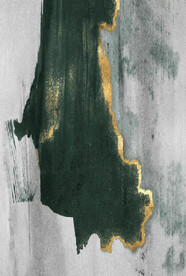 现代抽象金色水墨油画玄关装饰画