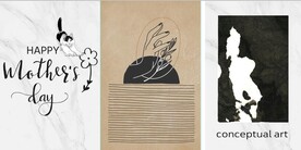 现代北欧风抽象水墨装饰无框画