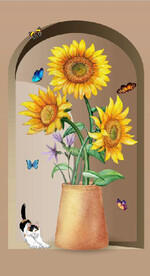 现代立体空间向日葵玄关装饰画