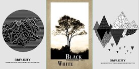 现代抽象几何山水风景装饰无框画