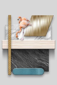 现代3D抽象几何火烈鸟关装饰画