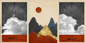 现代北欧风抽象风景装饰无框画