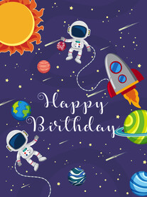 太空人宇航员生日海报