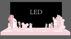 女宝宝宴生日舞台LED屏幕装饰