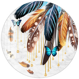 现代简约羽毛圆形装饰画