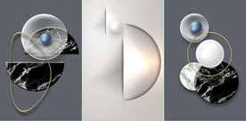 晶瓷现代抽象几何装饰无框画