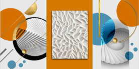 现代北欧风抽象几何装饰无框画