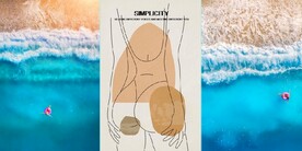 现代北欧风大海抽象美女装饰画