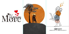 简约北欧风轻奢爱情装饰无框画