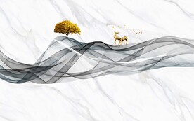 新中式大理石电视背景墙