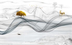 新中式大理石电视背景墙