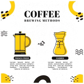 手绘卡通咖啡壶海报