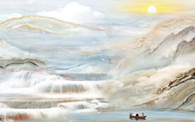 玉石流水生财背景