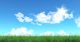蓝天白云草地