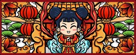 卡通国潮小女孩